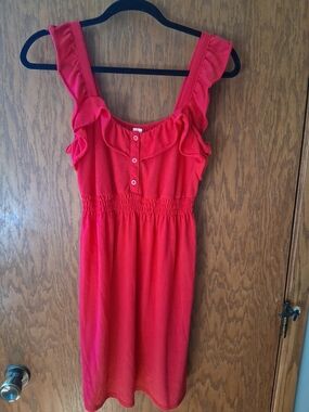 Red Ruffle Strap Sundress